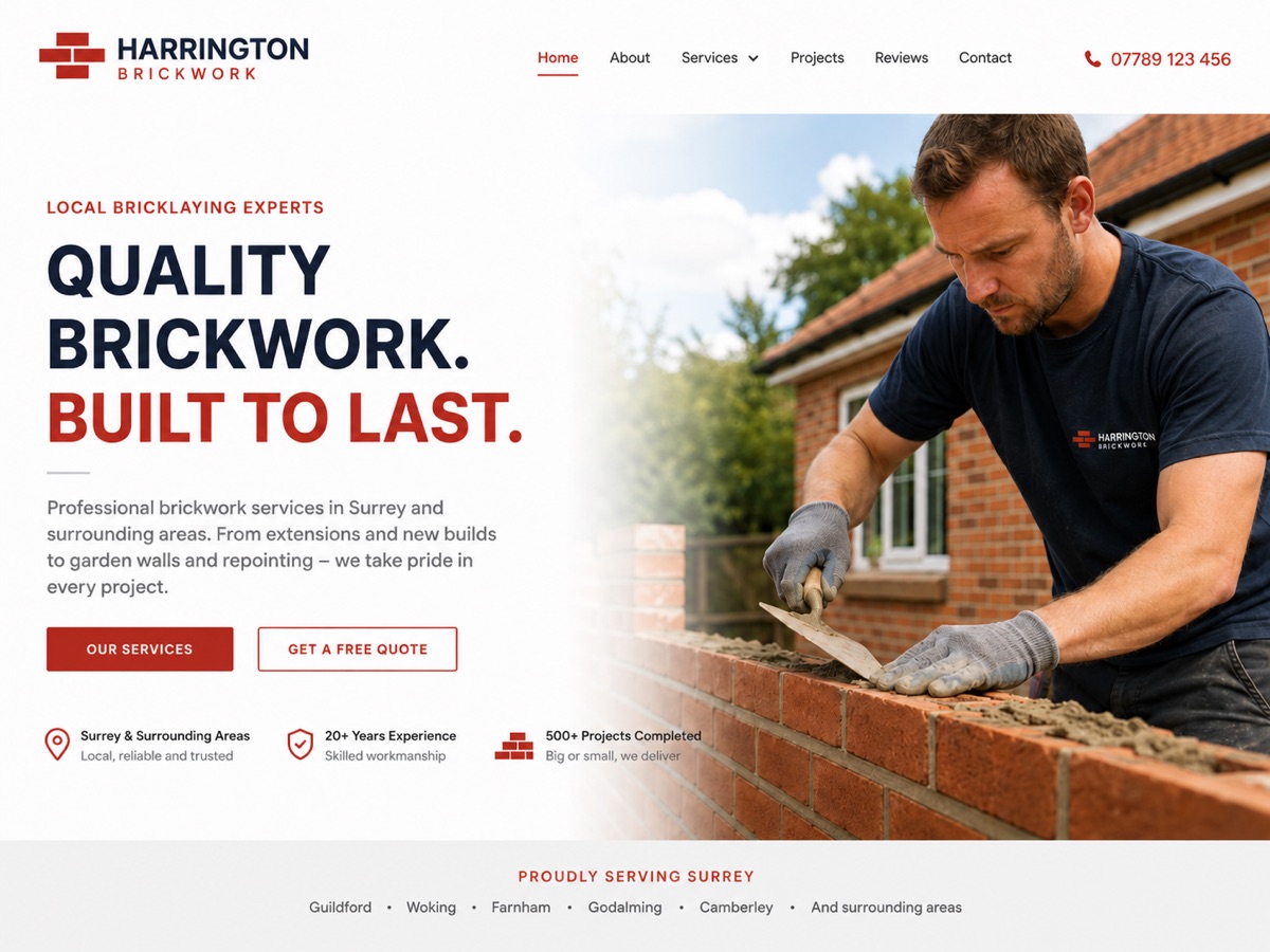 Harrington Brickwork website